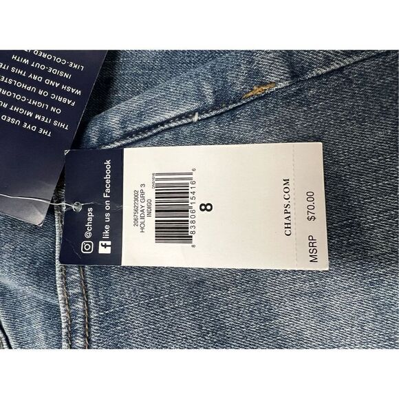 Chaps Women's Slim Fit Stretch Denim Light Authentic wash 8 New - Picture 7 of 7